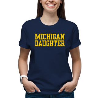 Michigan Basic Block Daughter T-Shirt - Navy