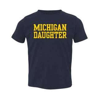 Michigan Basic Block Daughter Toddler T-Shirt - Navy