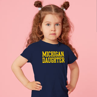 Michigan Basic Block Daughter Toddler T-Shirt - Navy