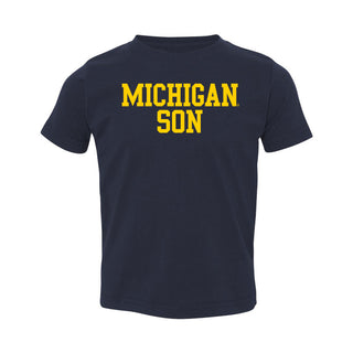 Michigan Basic Block Son Toddler T-Shirt - Navy