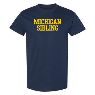 Michigan Basic Block Sibling T-Shirt - Navy