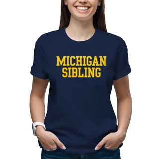 Michigan Basic Block Sibling T-Shirt - Navy