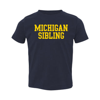 Michigan Basic Block Sibling Toddler T-Shirt - Navy