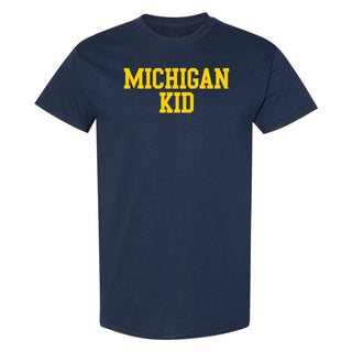 Michigan Basic Block Kid T-Shirt - Navy