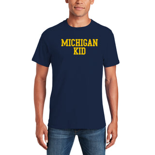 Michigan Basic Block Kid T-Shirt - Navy