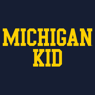 Michigan Basic Block Kid T-Shirt - Navy