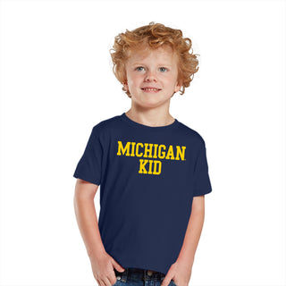 Michigan Basic Block Kid Toddler T-Shirt - Navy