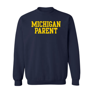 Michigan Basic Block Parent Crewneck Sweatshirt - Navy