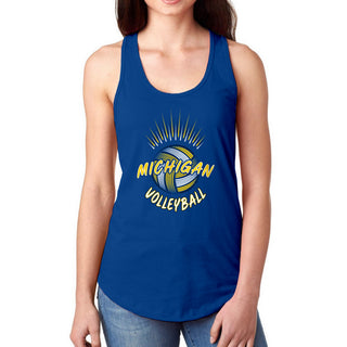 Michigan Volleyball Spike Racerback Tank Top - Royal