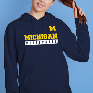 Michigan Volleyball Slant Hoodie - Navy