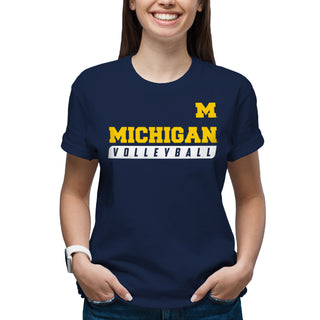 Michigan Volleyball Slant T-Shirt - Navy