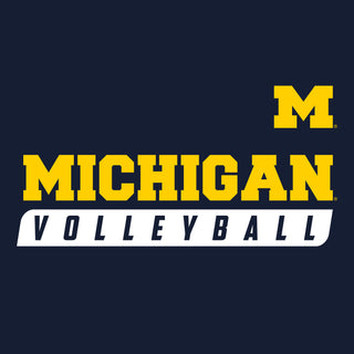 Michigan Volleyball Slant T-Shirt - Navy