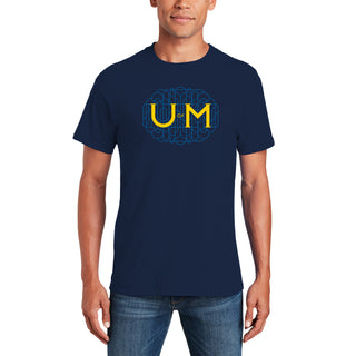 Michigan Ornate Initials T-Shirt - Navy