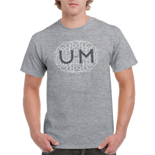 Michigan Ornate Initials T-Shirt - Sport Grey