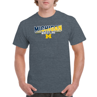 Michigan Wrestling Top Flight T-Shirt - Dark Heather