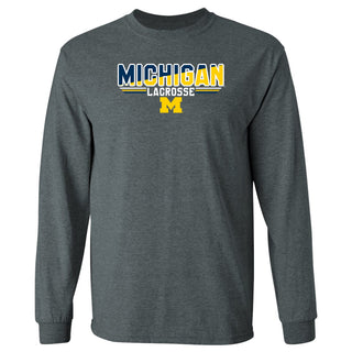 Michigan Lacrosse Top Flight Long Sleeve T-Shirt - Dark Heather