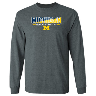 Michigan Women's Gymnastics Top Flight Long Sleeve T-Shirt - Dark Heather