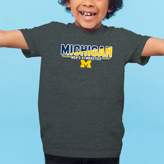 Michigan Men's Gymnastics Top Flight Youth T-Shirt - Dark Heather