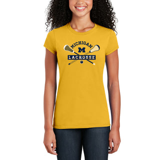 Michigan Lacrosse Emblem Women's T-Shirt - Daisy