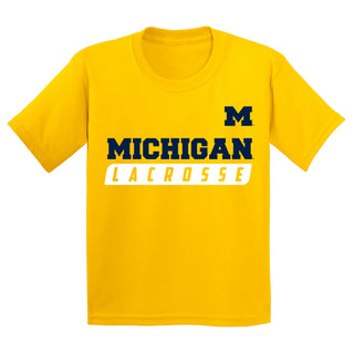 Michigan Lacrosse Slant Youth T-Shirt - Daisy