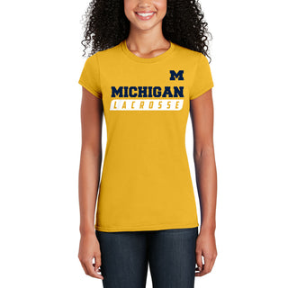 Michigan Lacrosse Slant Women's T-Shirt - Daisy