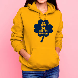 Michigan No Green For This Wolverine Clover Hoodie - Gold