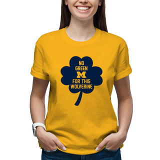 Michigan No Green For This Wolverine Clover T-Shirt - Gold