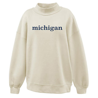 Michigan Lowercase Juliet Mockneck Sweatshirt - Vanilla