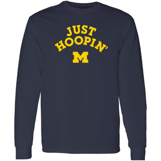 Michigan Wolverines Just Hoopin' Long Sleeve T-Shirt - Navy
