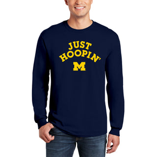 Michigan Wolverines Just Hoopin' Long Sleeve T-Shirt - Navy