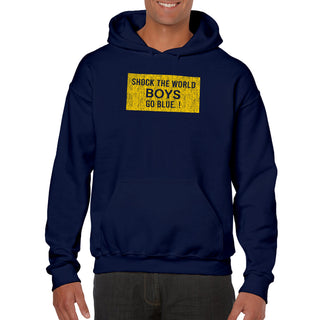 Michigan Wolverines Distressed Shock the World Hoodie - Navy