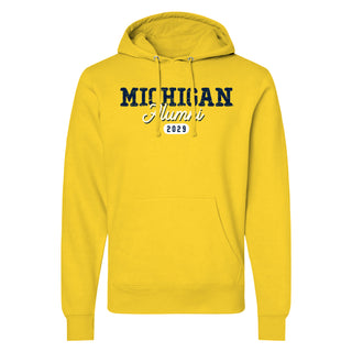 Michigan Alumni Vintage Tag 2029 Hoodie - Maize