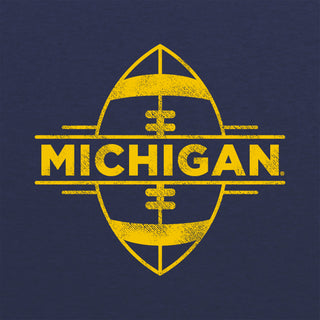 Michigan Vertical Football CVC T-Shirt - Heather Navy