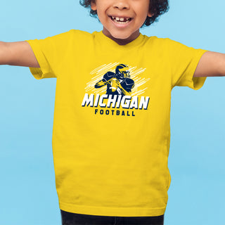 Michigan Football Action Youth T-Shirt - Daisy