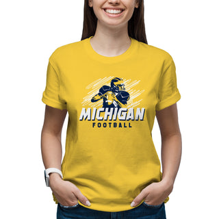 Michigan Football Action T-Shirt - Daisy
