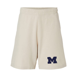 Michigan Block M EMB Unisex Pique Gym Shorts - Bone
