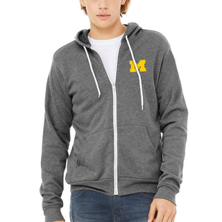 UGP Block M Zip Hoodie - Deep Heather