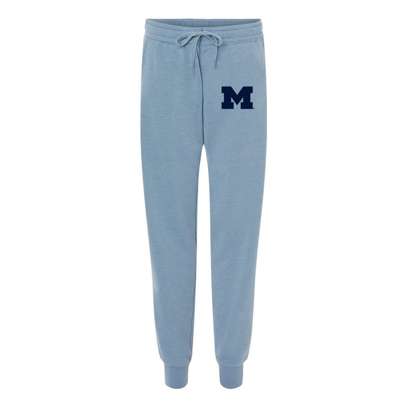 Michigan Block M EMB Womens Wave Wash Sweatpants - Misty Blue