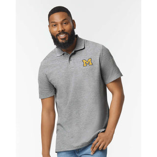 Michigan Block M Outline EMB Softstyle Pique Polo