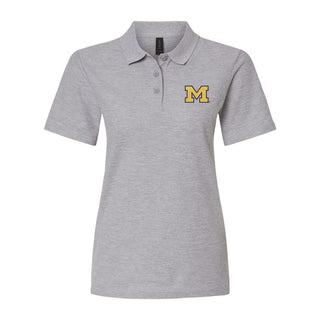 Michigan Block M Outline EMB Womens Softstyle Pique Polo