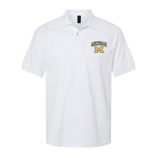 Michigan Arch Logo EMB Dryblend Jersey Polo