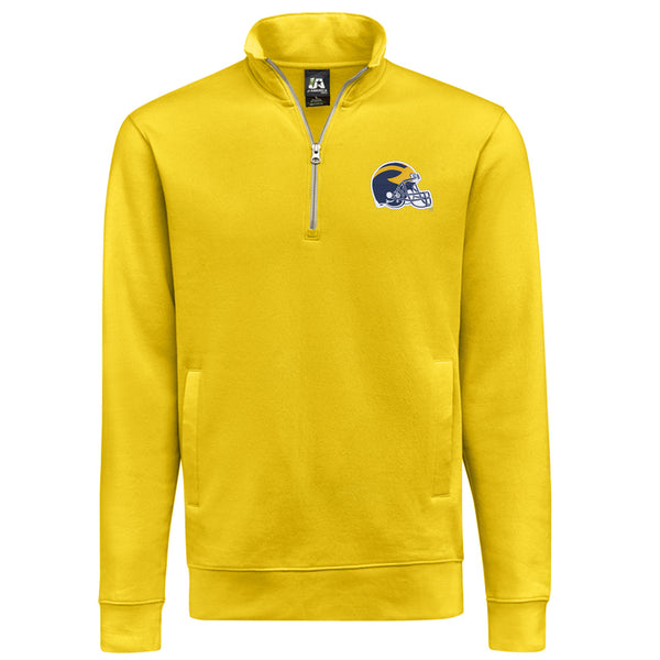Michigan Wolverines Football Helmet JA BTB 1/4-Zip Sweatshirt