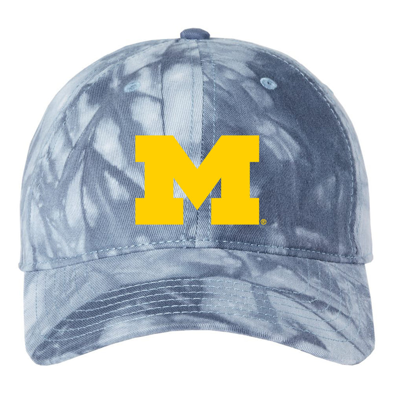 Michigan Block M EMB Tie-Dye Hat - Dark Blue