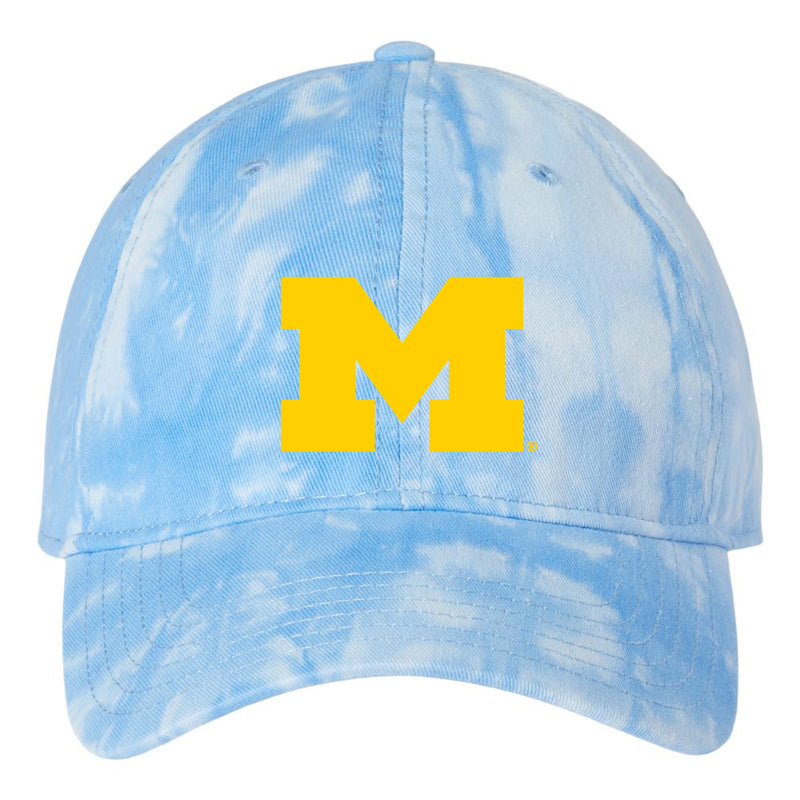 Michigan Block M EMB Tie-Dye Hat - Light Blue