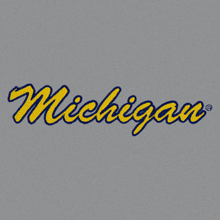 Michigan Script Wordmark Pom-Pom Cuffed Beanie - Light Heather Grey