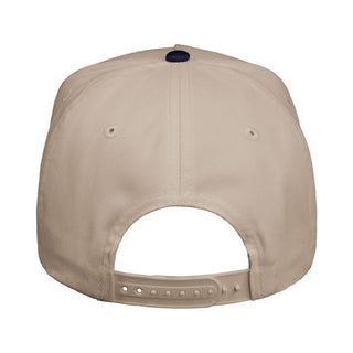 Michigan Script Wordmark Five-Panel Twill Cap - Khaki/Navy