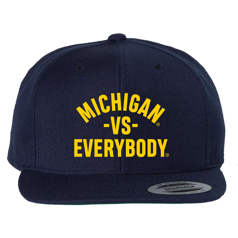 Michigan Vs Everybody Flatbill Snapback Hat - Navy