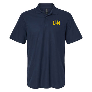 Michigan Initial Wordmark LC Softstyle Pique Polo
