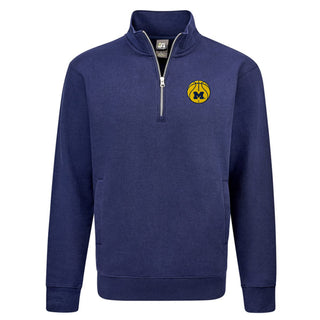 Michigan Basketball Outline LC EMB BTB Quarter Zip Sweatshirt - Navy