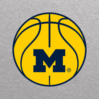 Michigan Basketball Outline LC EMB BTB Quarter Zip Sweatshirt - Oxford